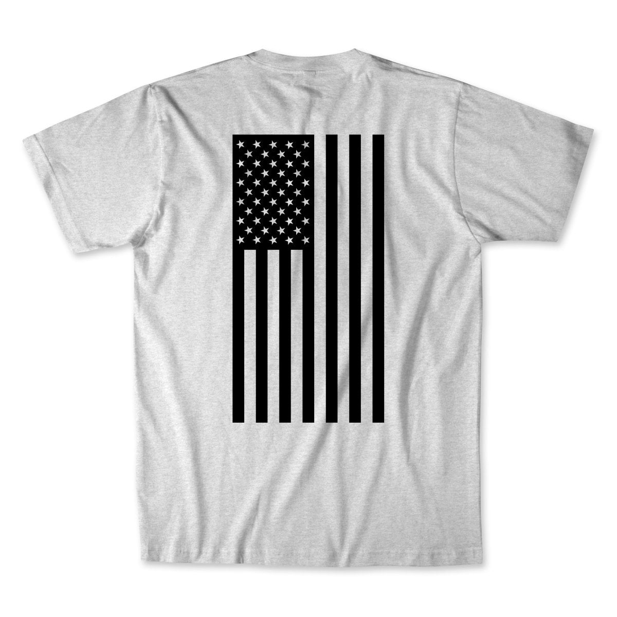 Men's American Flag Graphic Motorcycle T-Shirt Men's T-Shirt First Manufacturing Company GRAY S