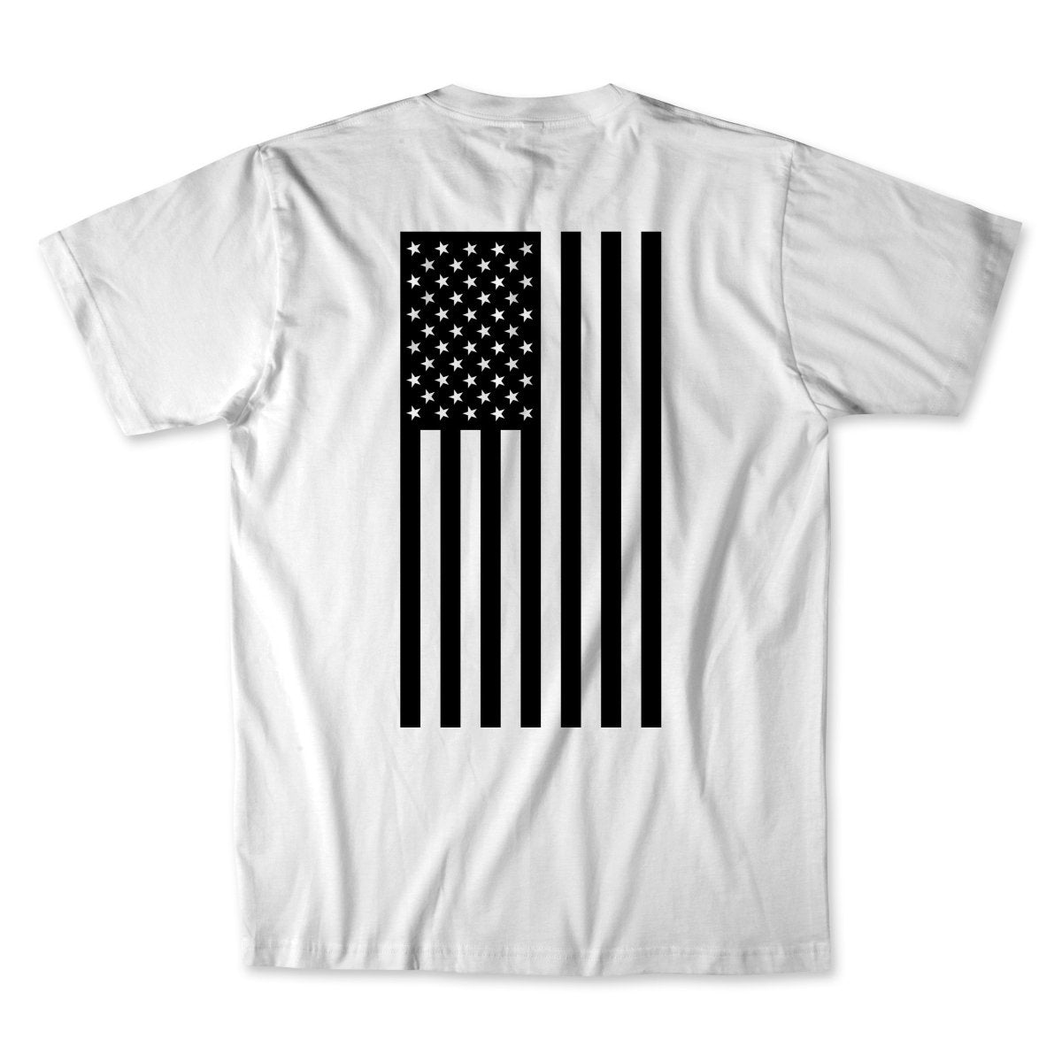 Men's American Flag Graphic Motorcycle T-Shirt Men's T-Shirt First Manufacturing Company WHITE S