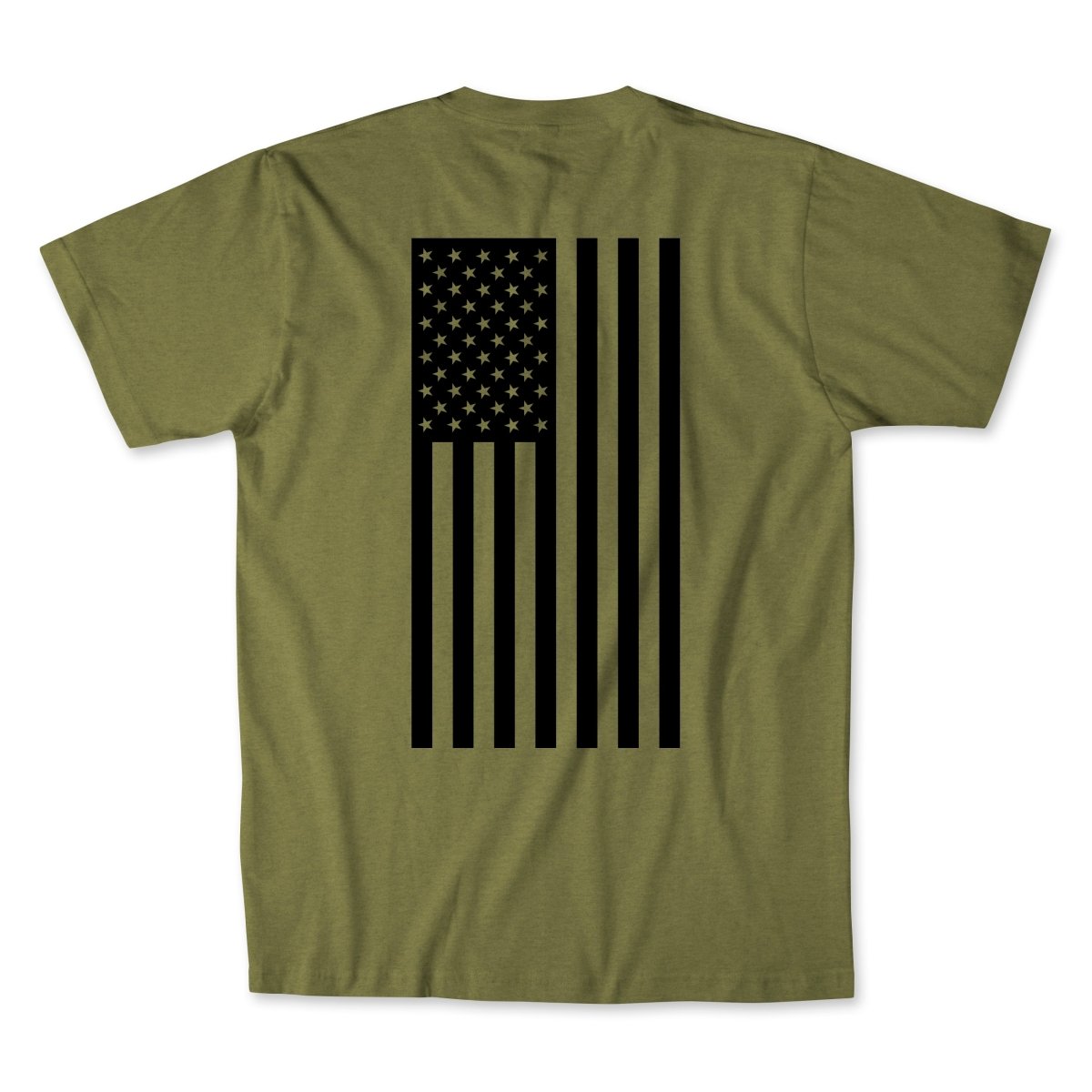 Men's American Flag Graphic Motorcycle T-Shirt Men's T-Shirt First Manufacturing Company OLIVE GREEN S