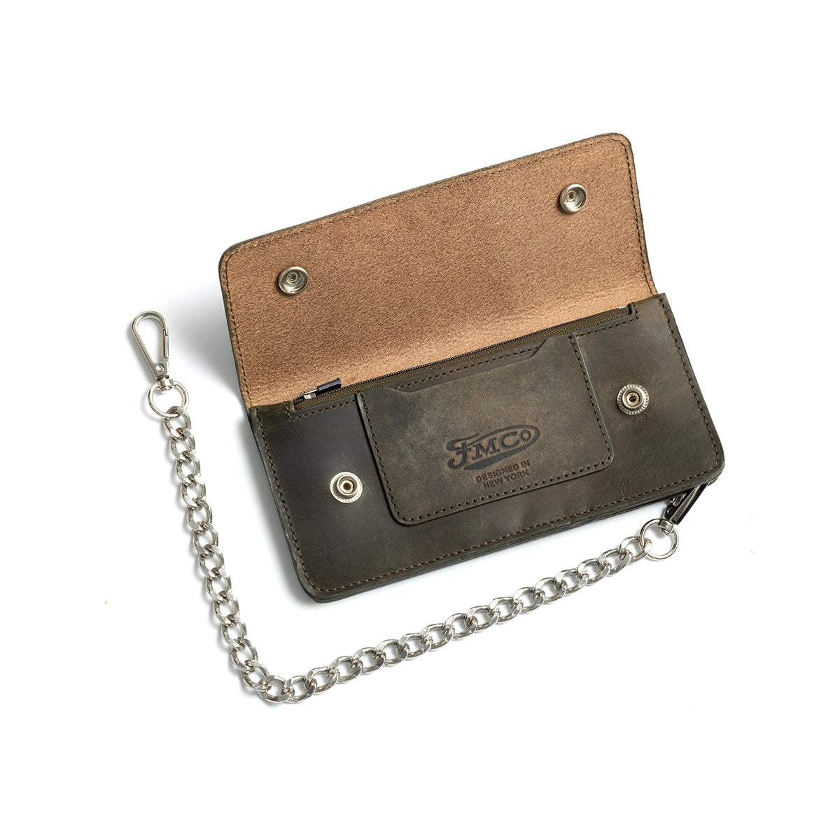 LARGE TRUCKER - Vegetable Tanned Leather Wallet Leather Wallet First Manufacturing Company