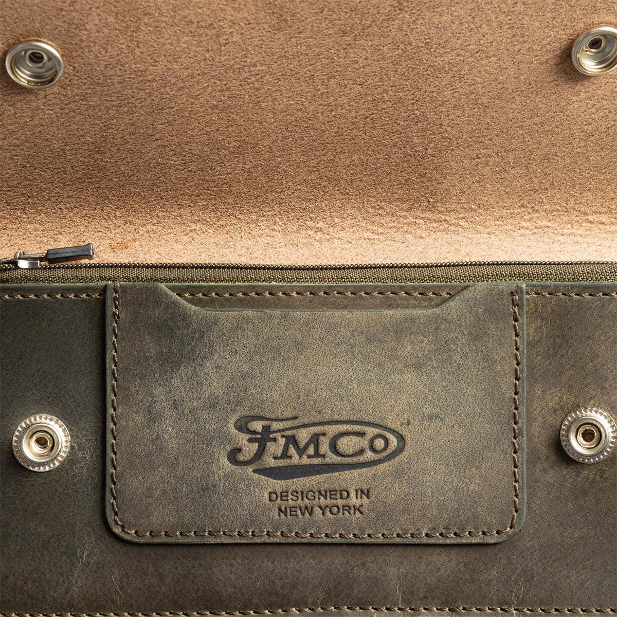 LARGE TRUCKER - Vegetable Tanned Leather Wallet Leather Wallet First Manufacturing Company