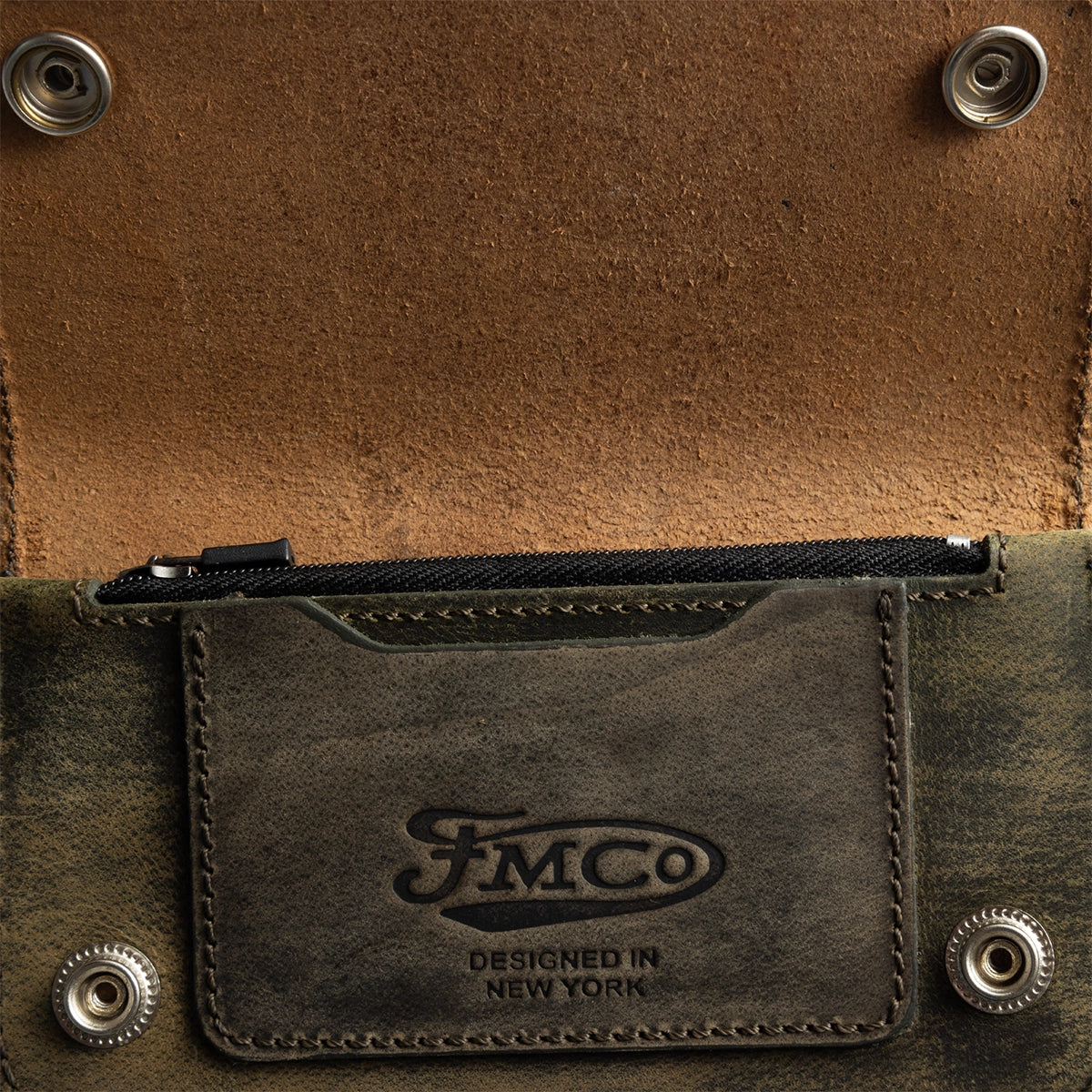 SMALL TRUCKER - Vegetable Tanned Leather Wallet Leather Wallet First Manufacturing Company