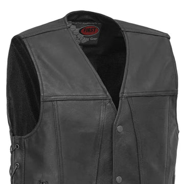 Gambler Men's Motorcycle Leather Vest – First MFG Co