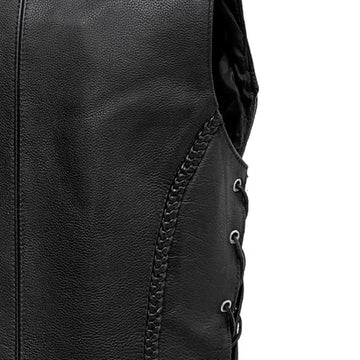Trinity Women's Motorcycle Western Style Leather Vest - FMC