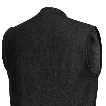 Haywood - Men's Motorcycle Denim Vest (Black) – First MFG Co