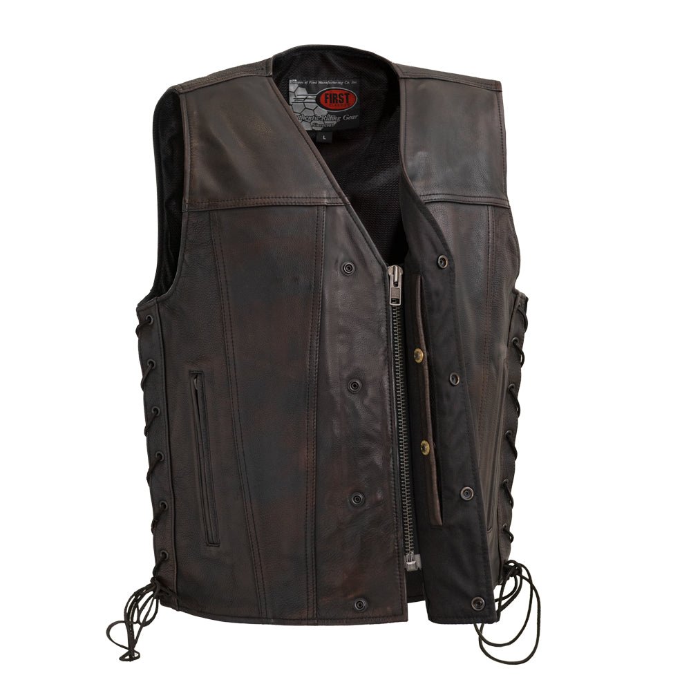 First Manufacturing Gun Runner Men's Leather popular Vest 5X-Large, Black