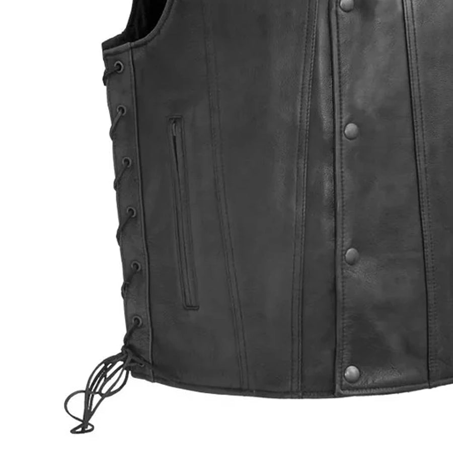 High Roller Men's Motorcycle Leather Vest Men's Leather Vest Vests