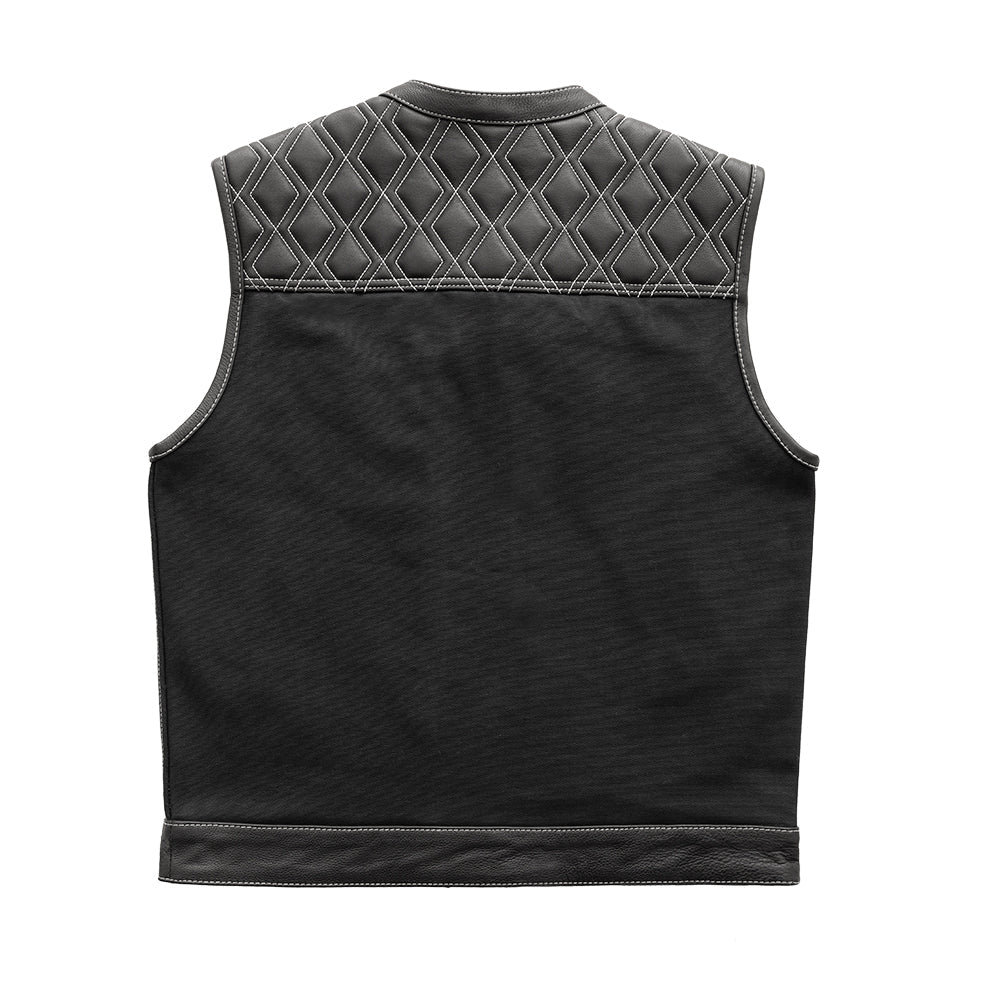 HANDMADE Hunt Club Men's Honey Comb Padded MC Collared Motorcycle Leather Vest Stinger Vest Distressed Club good Style Vest Concealed Carry