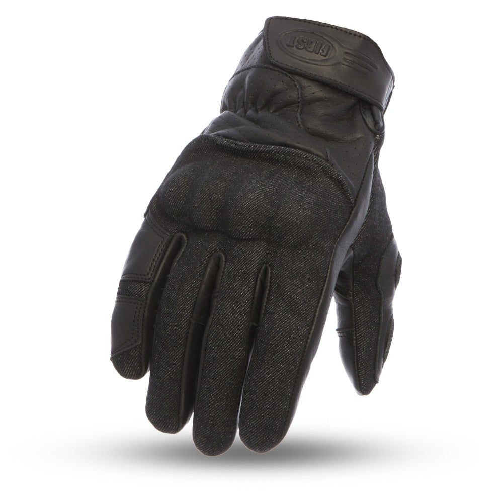 50er handschuhe Hutch – Herren-Motorradhandschuhe aus Denim/Leder – First MFG Co