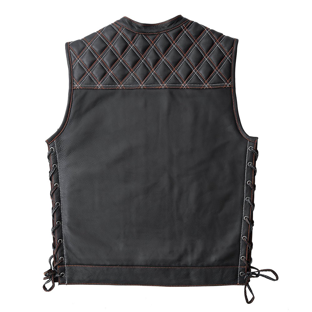 Jack - Men's Leather Motorcycle Vest Factory Customs Vests