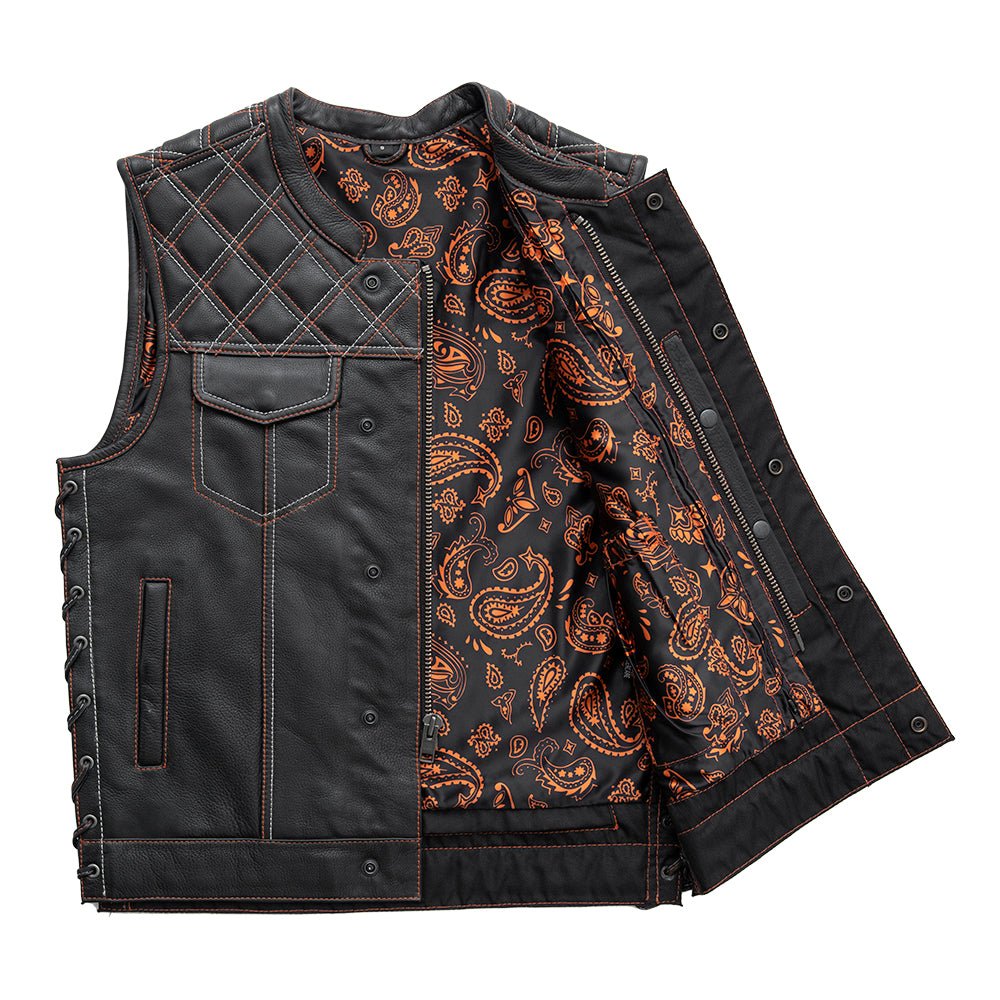 Jack - Men's Leather Motorcycle Vest Factory Customs Vests