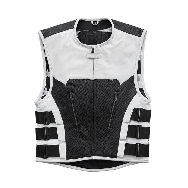 Jailbreak - Men's Swat Style Motorcycle Leather Vest Factory Customs Vests S