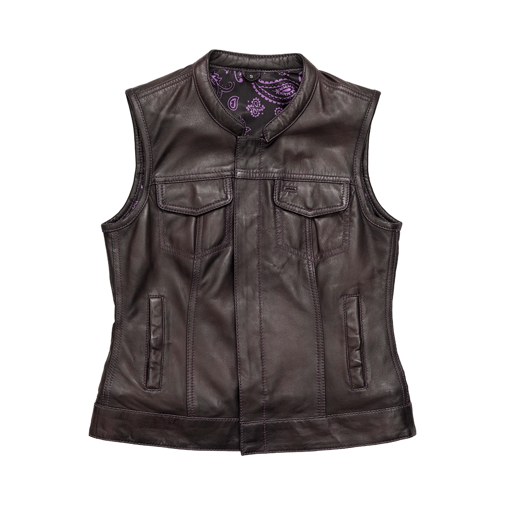 Keystone Women’s Motorcycle Vest Limited Edition Factory Customs First Manufacturing Company Purple XS