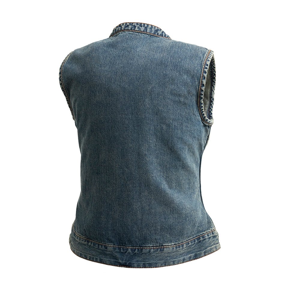 Lexy Women's Motorcycle Denim Vest Women's Denim Vest First Manufacturing Company   