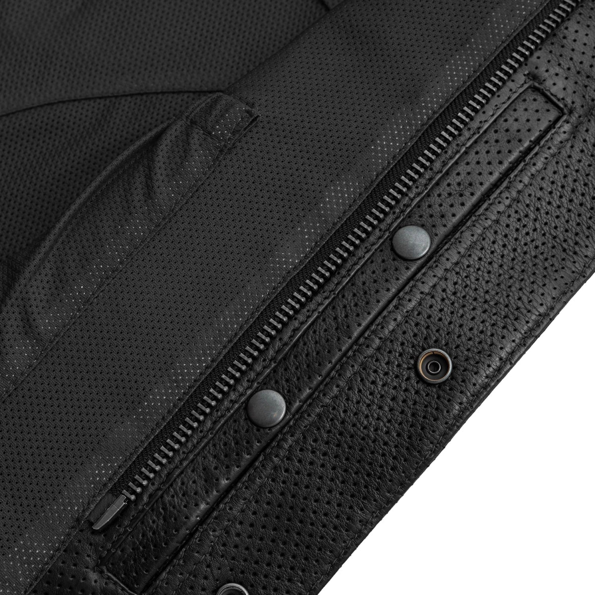 First Manafacturing Lowside Men's Perforated Motorcycle Leather Vest - First MFG Co
