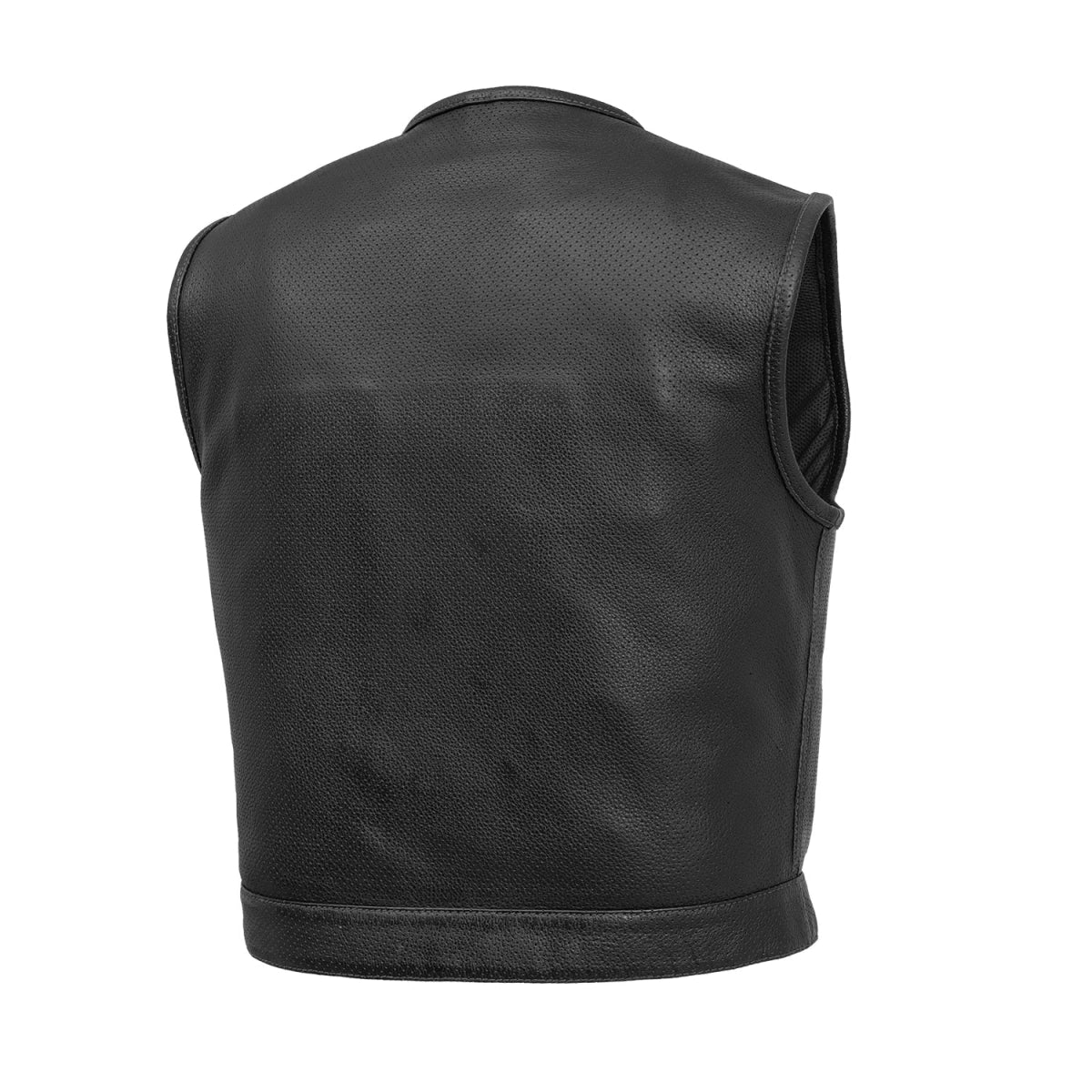 First Manafacturing Lowside Men's Perforated Motorcycle Leather Vest - First MFG Co