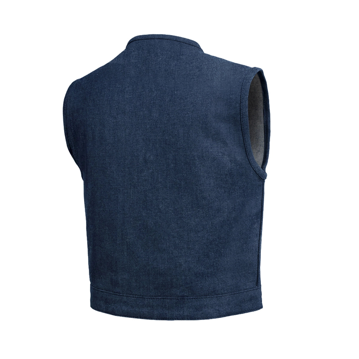 Lowside Men's Motorcycle Denim Vest (Blue) Men's Denim Vest First Manufacturing Company