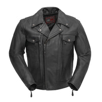 Mastermind Men's Motorcycle Leather Jacket Men's Leather Jacket Jackets Standard Black S