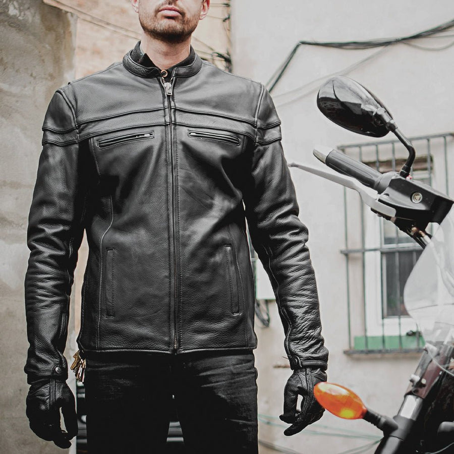 Maverick - Men's Motorcycle Leather Jacket - First MFG Co