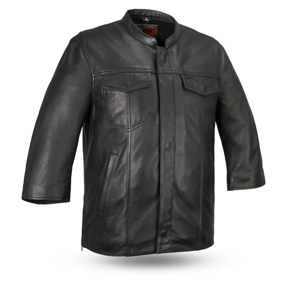 Mesa - Men's Motorcycle Leather Shirt Men's Shirt Garments Black S