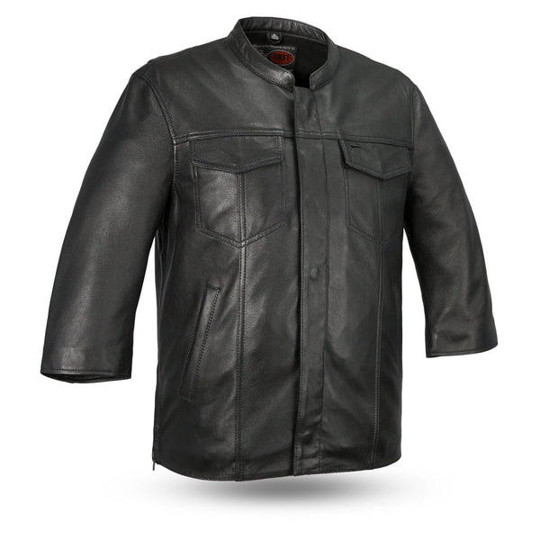 Mesa - Men's Motorcycle Leather Shirt Men's Shirt Garments Black S