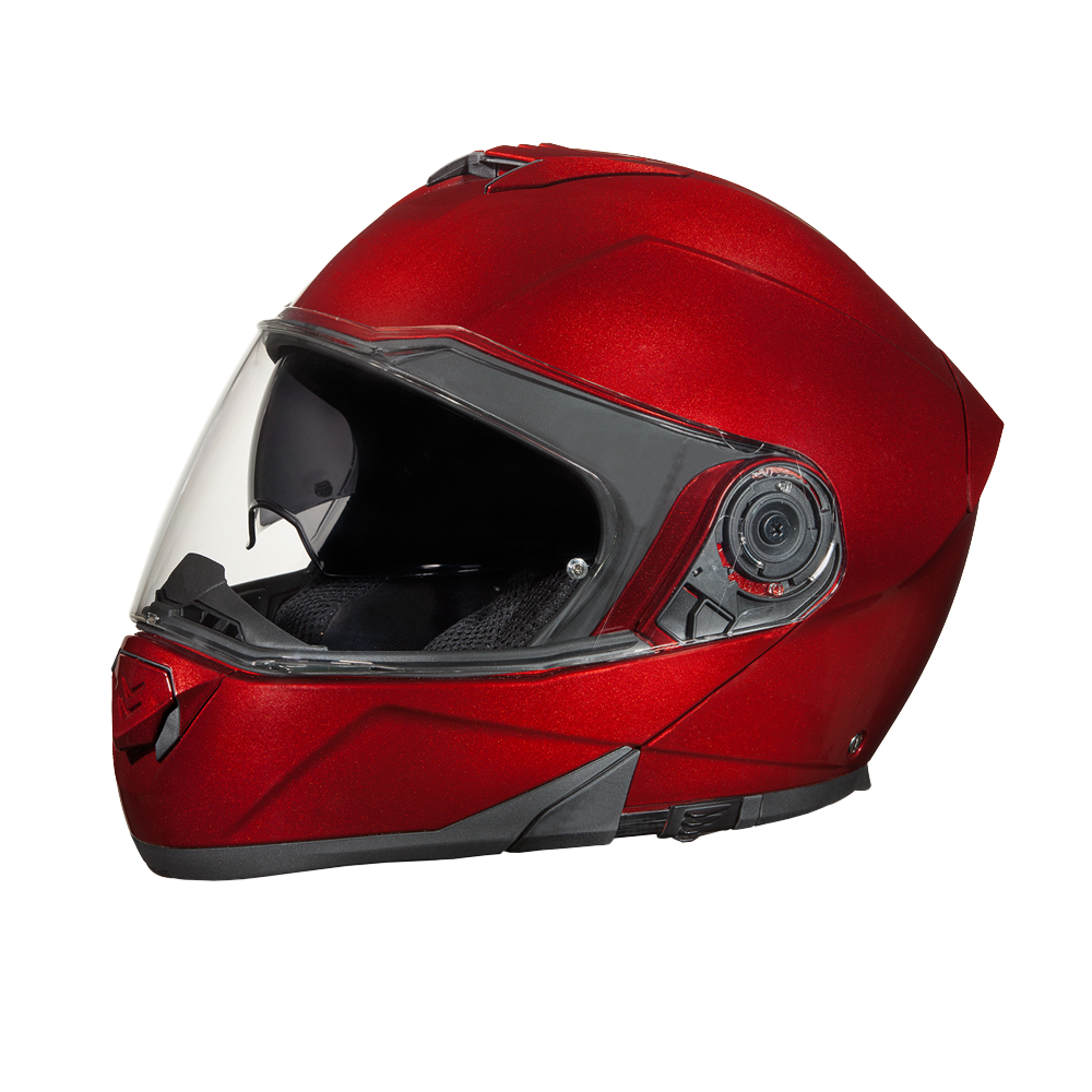 Daytona Glide Modular Motorcycle Helmet - DOT Approved, Bluetooth Ready, Dual Visor, Men/Women/Youth - Black Cherry GLIDE Daytona Helmets