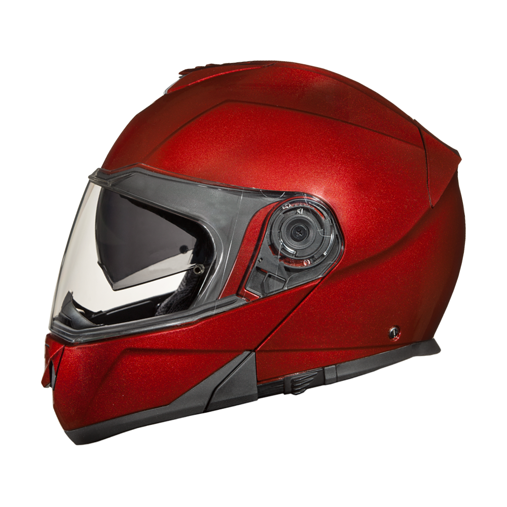 Daytona Glide Modular Motorcycle Helmet - DOT Approved, Bluetooth Ready, Dual Visor, Men/Women/Youth - Black Cherry GLIDE Daytona Helmets