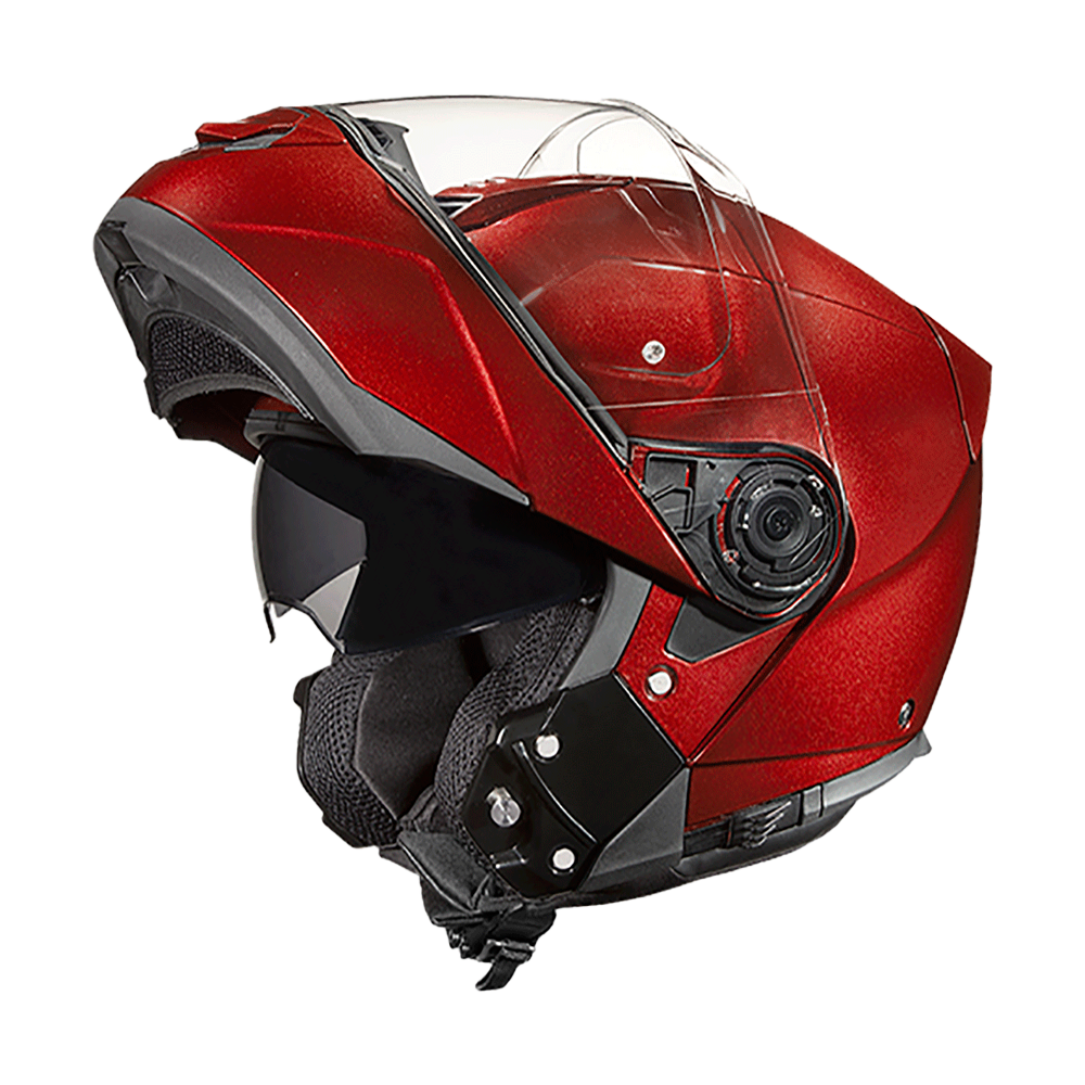 Daytona Glide Modular Motorcycle Helmet - DOT Approved, Bluetooth Ready, Dual Visor, Men/Women/Youth - Black Cherry GLIDE Daytona Helmets