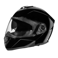 Daytona Glide Modular Motorcycle Helmet - DOT Approved, Bluetooth Ready, Dual Visor, Men/Women/Youth - Hi-Gloss Black GLIDE Daytona Helmets