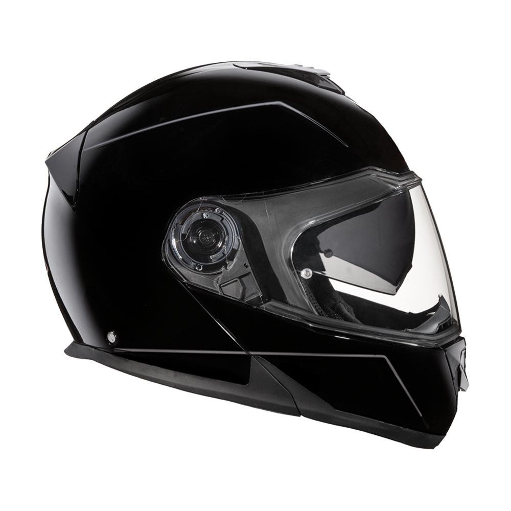 Daytona Glide Modular Motorcycle Helmet - DOT Approved, Bluetooth Ready, Dual Visor, Men/Women/Youth - Hi-Gloss Black GLIDE Daytona Helmets
