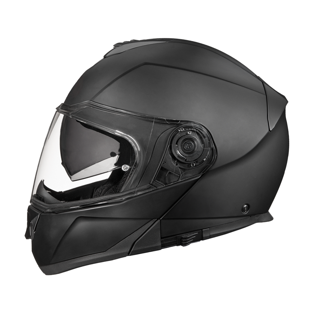 Daytona Glide Modular Motorcycle Helmet - DOT Approved, Bluetooth Ready, Dual Visor, Men/Women/Youth - Dull Black GLIDE Daytona Helmets