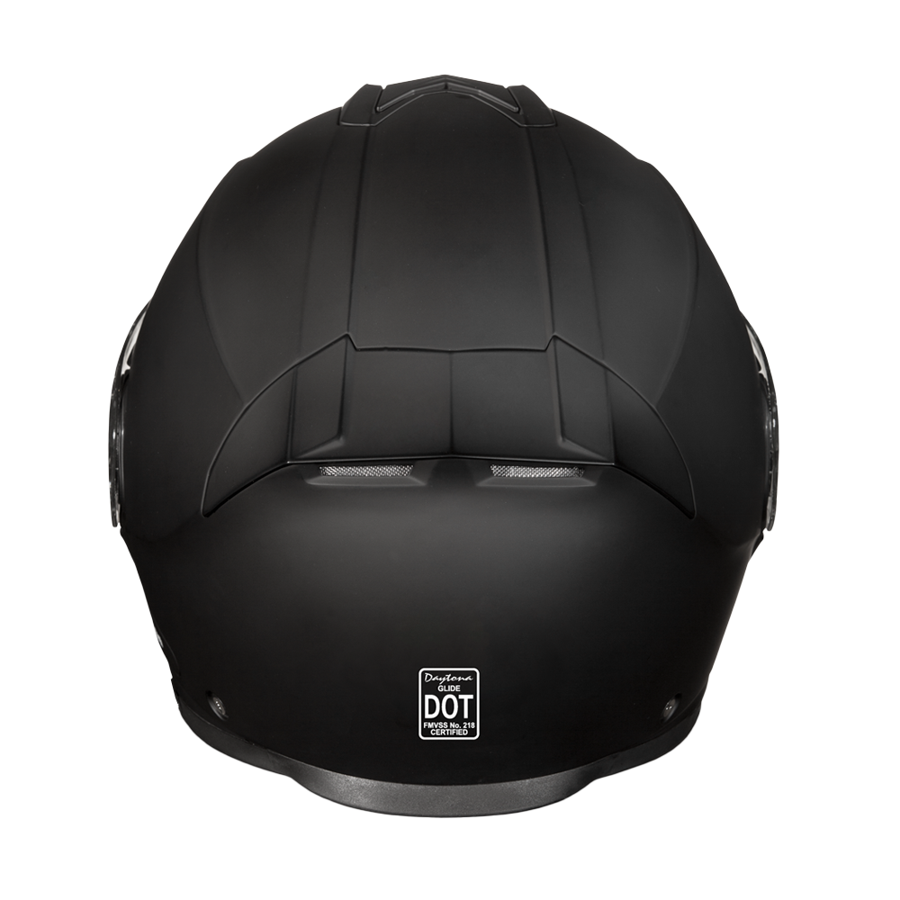 Daytona Glide Modular Motorcycle Helmet - DOT Approved, Bluetooth Ready, Dual Visor, Men/Women/Youth - Dull Black GLIDE Daytona Helmets