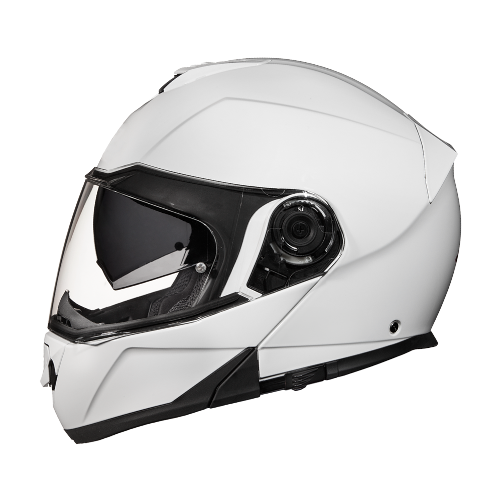 Daytona Glide Modular Motorcycle Helmet - DOT Approved, Bluetooth Ready, Dual Visor, Men/Women/Youth - Hi-Gloss White GLIDE Daytona Helmets