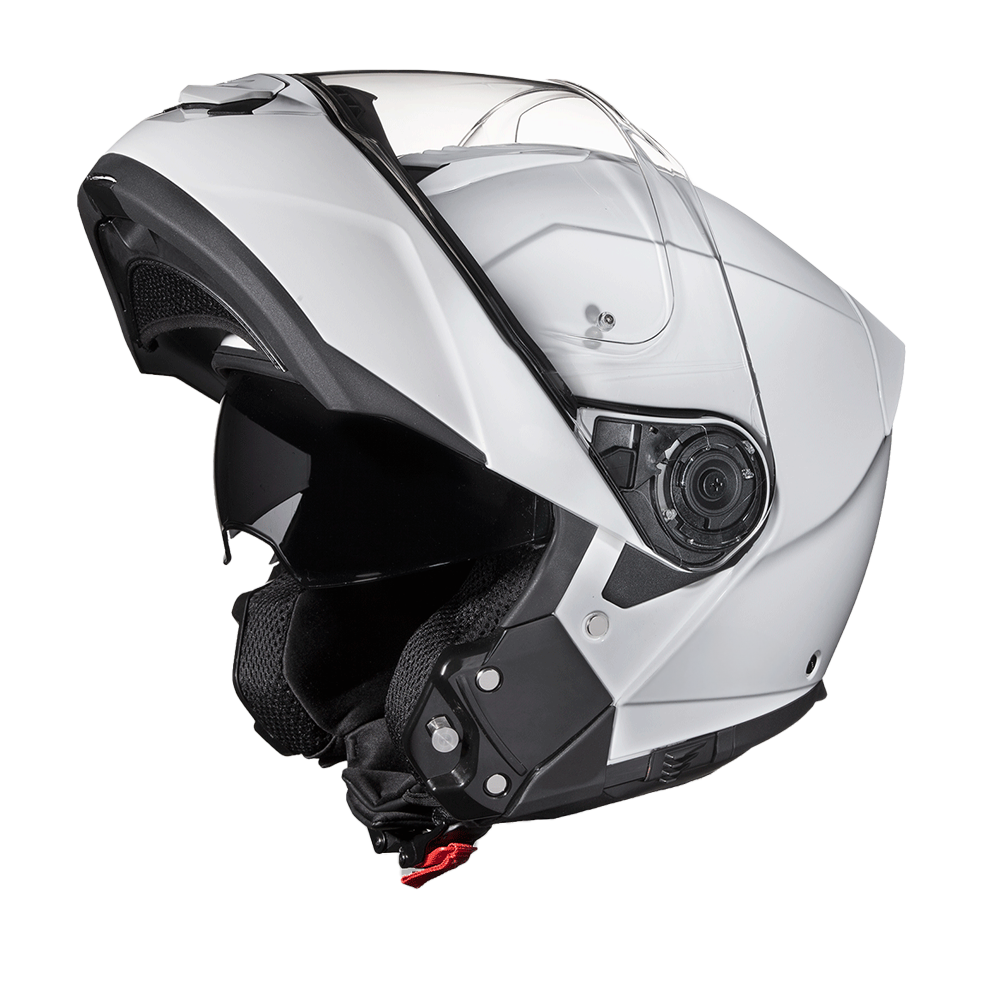 Daytona Glide Modular Motorcycle Helmet - DOT Approved, Bluetooth Ready, Dual Visor, Men/Women/Youth - Hi-Gloss White GLIDE Daytona Helmets