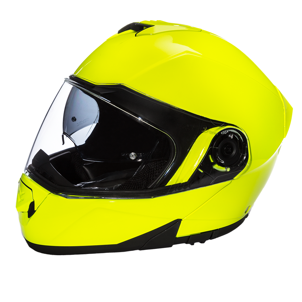 Daytona Glide Modular Motorcycle Helmet - DOT Approved, Bluetooth Ready, Dual Visor, Men/Women/Youth - Fluorescent Yellow GLIDE Daytona Helmets