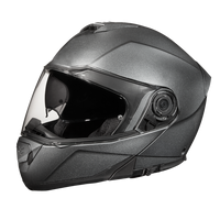 Daytona Glide Modular Motorcycle Helmet - DOT Approved, Bluetooth Ready, Dual Visor, Men/Women/Youth - Gun Metal Grey Metallic GLIDE Daytona Helmets