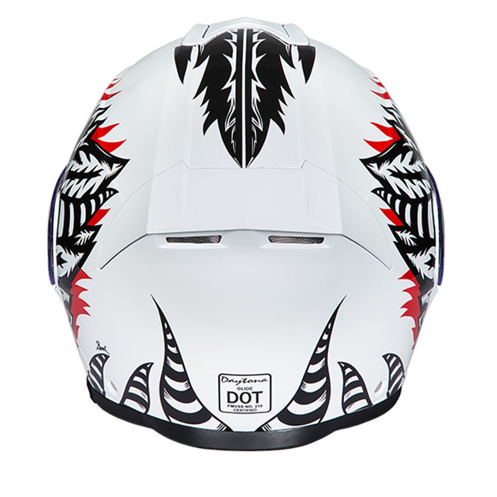 Daytona Glide Modular Motorcycle Helmet - DOT Approved, Bluetooth Ready, Dual Visor, Men/Women/Youth - W/ Phoenix GLIDE - GRAPHICS Daytona Helmets
