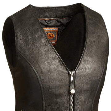 Montana Women's Motorcycle Leather Vest – First MFG CO