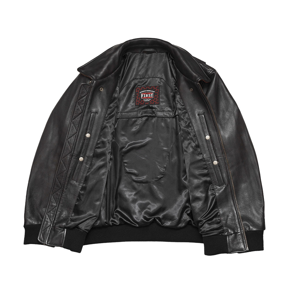 Moto Bomber Men s Leather Jacket