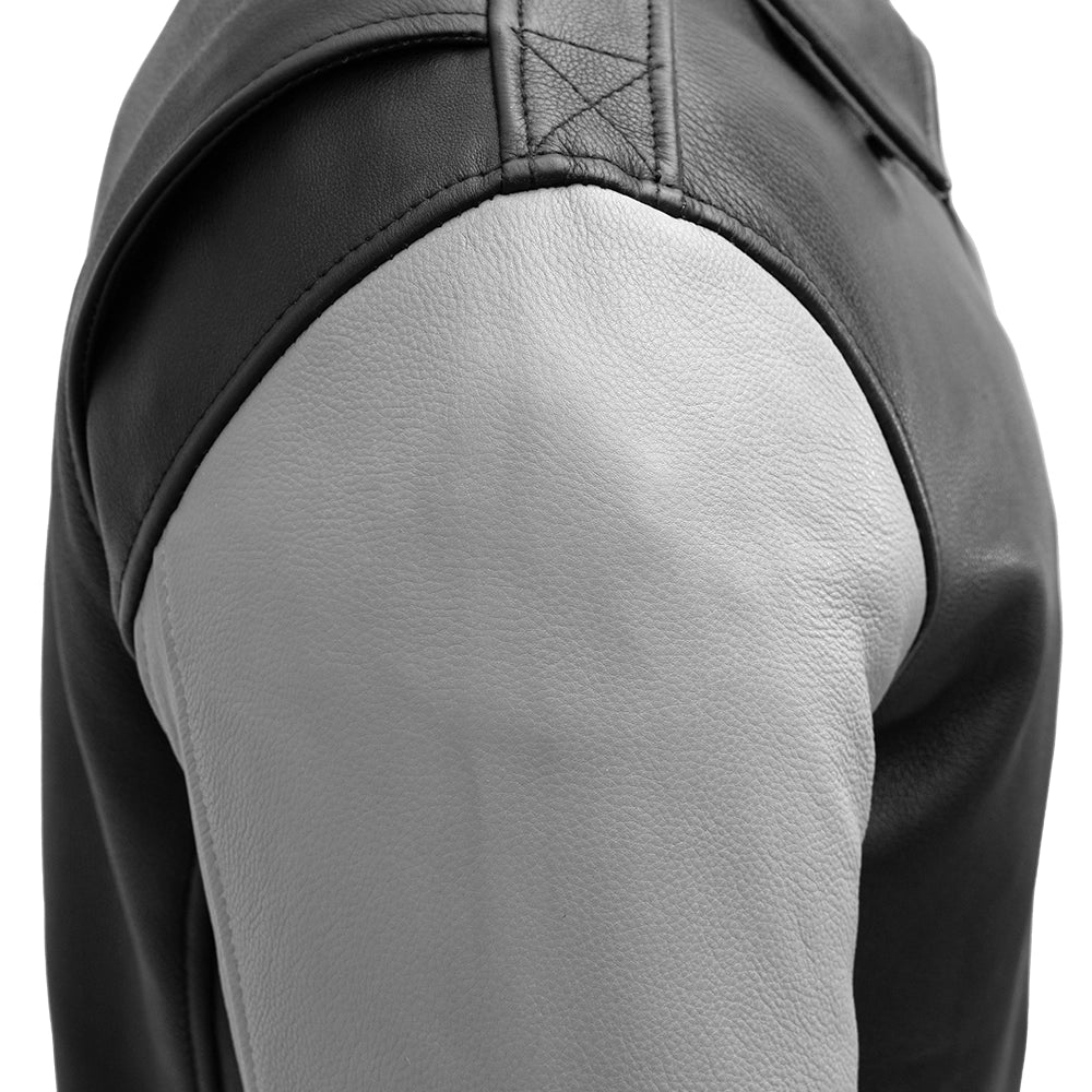First Manafacturing Moto Bomber Two Tone Men's Leather Jacket