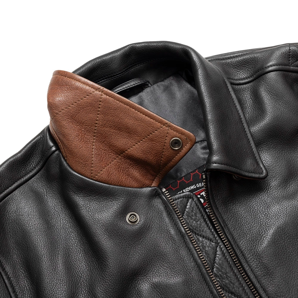 Moto Bomber Two Tone - Men's Leather Jacket Men's Leather Jacket First Manufacturing Company