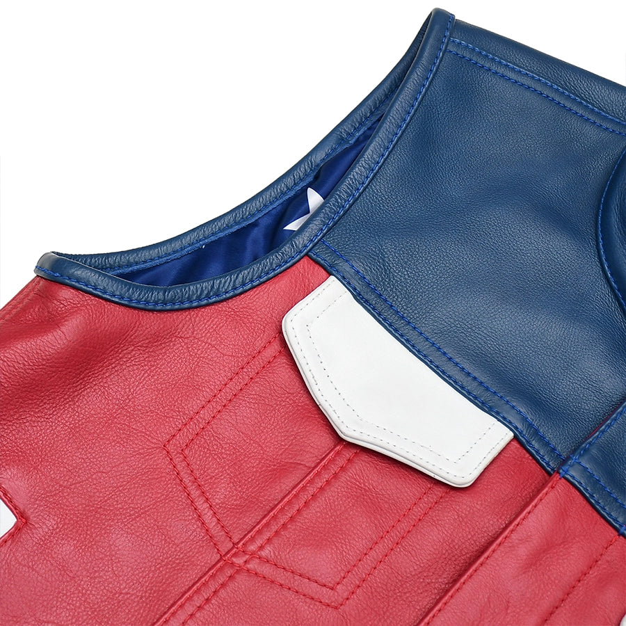 Patriot Rebel Men's Motorcycle Leather Vest Men's Leather Vest First Manufacturing Company