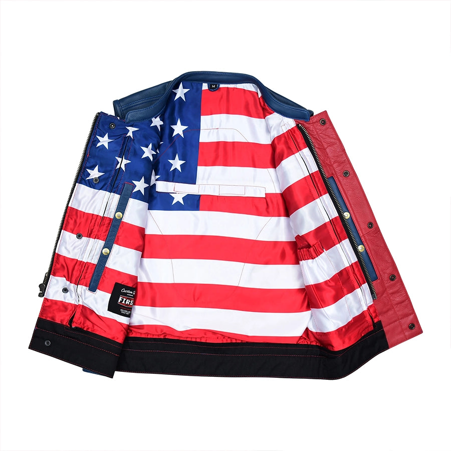 Patriot Rebel Men's Motorcycle Leather Vest Men's Leather Vest Vests