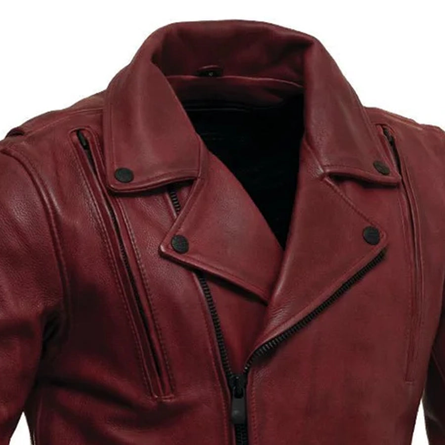 Night Rider Men's Motorcycle Leather Jacket Men's Leather Jacket Jackets