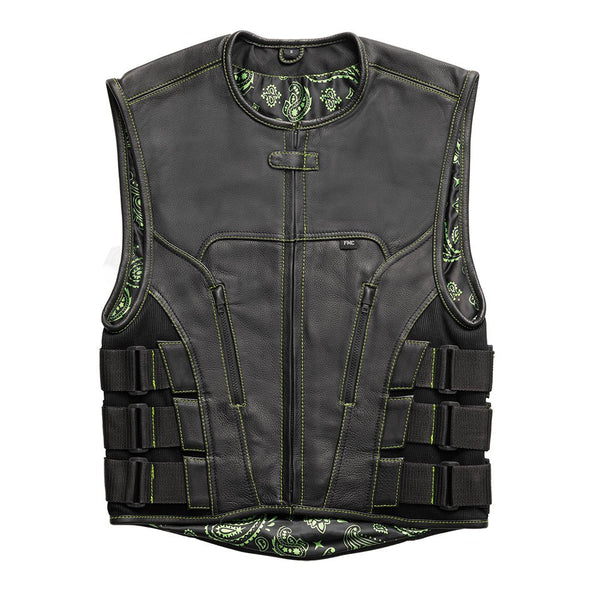 Ninja - Men's Swat Style Leather Motorcycle Vest - Limited Edition Factory Customs Vests S