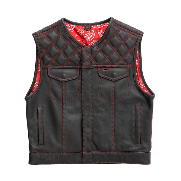 Nova - Men's Leather Lowside Vest - Limited Edition Factory Customs Vests S