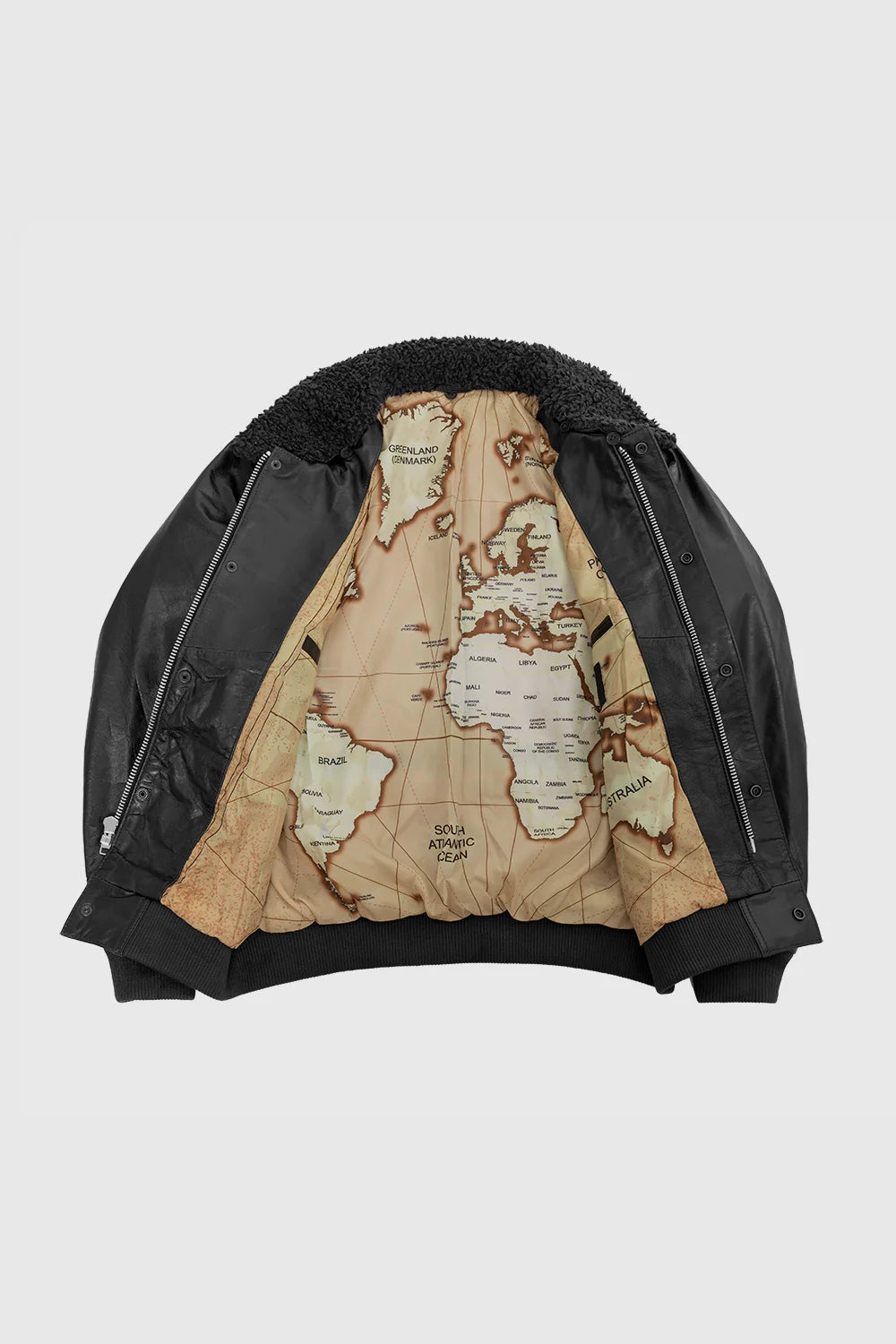 Old World Map Bomber Jacket Men's Bomber Jacket FMCo   