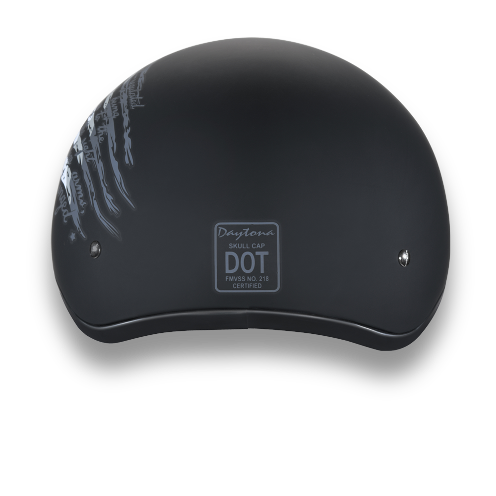 DOT Approved Daytona Motorcycle Half Face Helmet - Skull Cap Graphics for Men & Women, Scooters, ATVs, UTVs & Choppers - W/ 2nd Amendment DAYTONA SKULL CAP - GRAPHICS Daytona Helmets