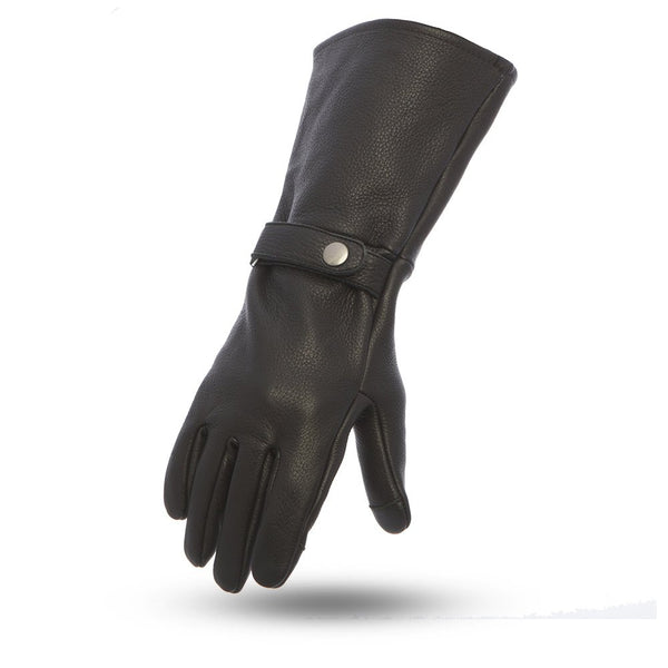 Phenom - Men's Motorcycle Leather Gauntlet Men's Gauntlet Accessories Black XS