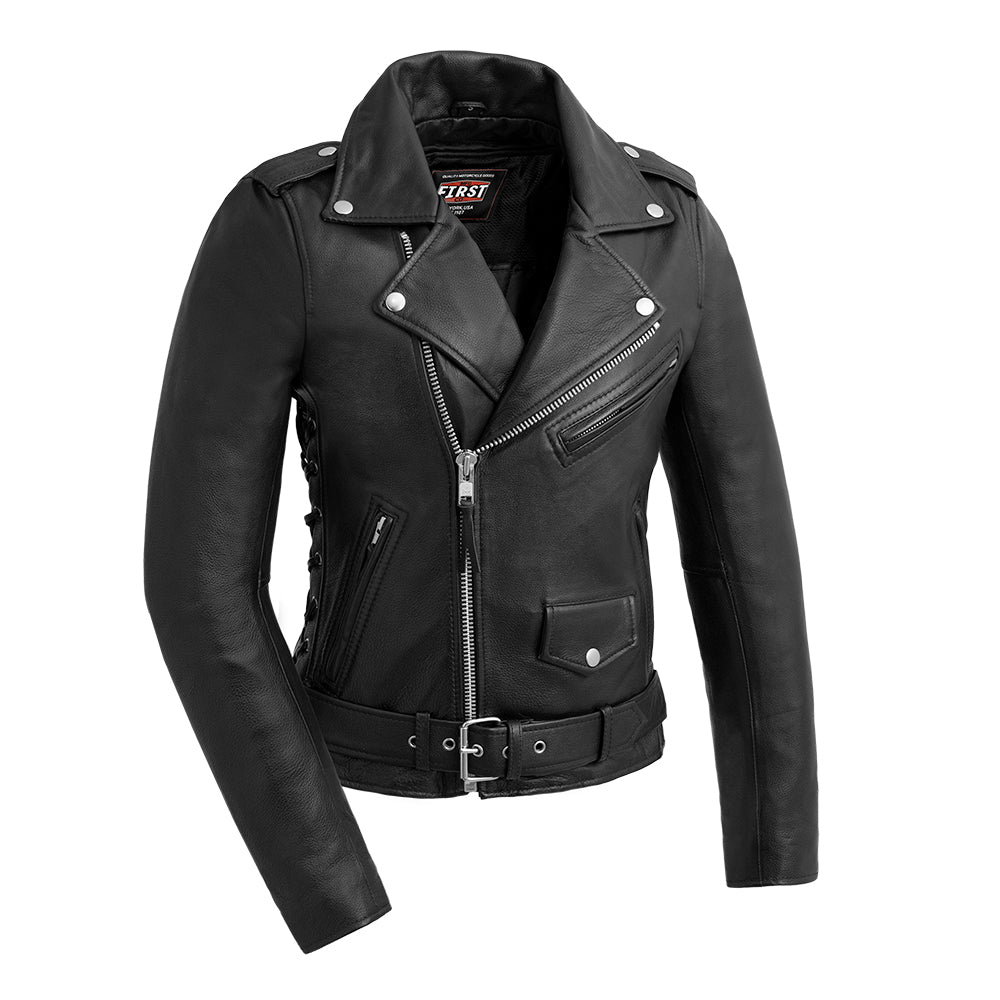 Popstar Women's Motorcycle Leather Jacket - Oxblood Women's Leather Jacket Jackets